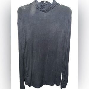 Black Turtleneck Top with Fitted Sleeves